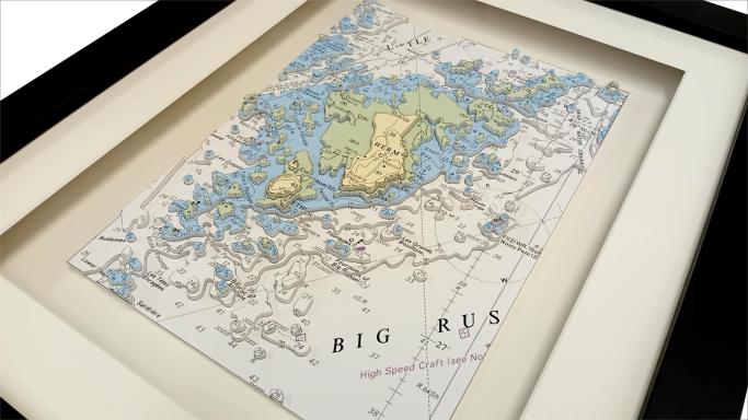 3D Nautical Chart Herm A4 3D Nautical Chart Herm A4