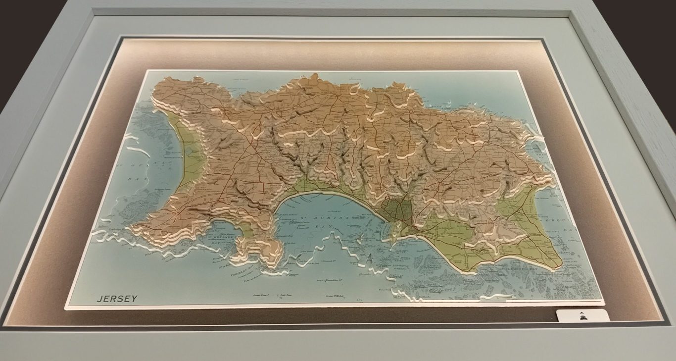 Vintage 3D Map Topographic Model Jersey Vintage 3D Map Topographic Model Jersey