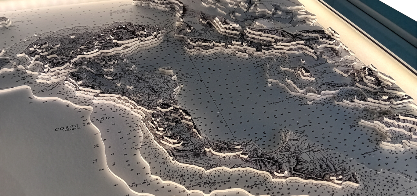 Vintage 3D Nautical Chart BVI Vintage 3D Nautical Chart BVI
