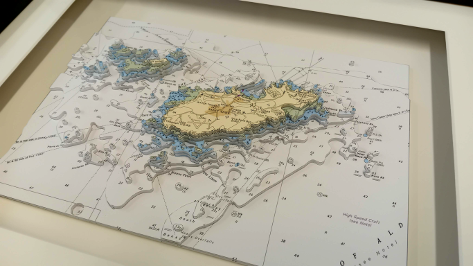 3D Nautical Chart Alderney A4 3D Nautical Chart Alderney A4