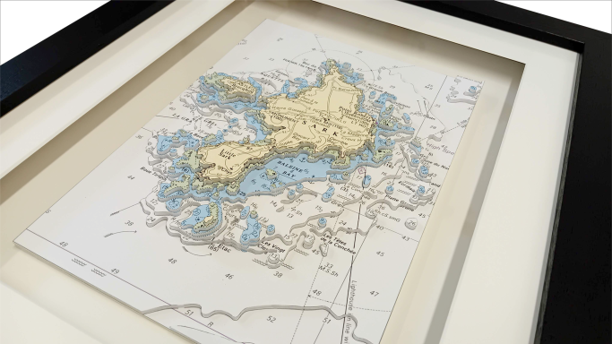 3D Nautical Chart Sark A4 3D Nautical Chart Sark A4
