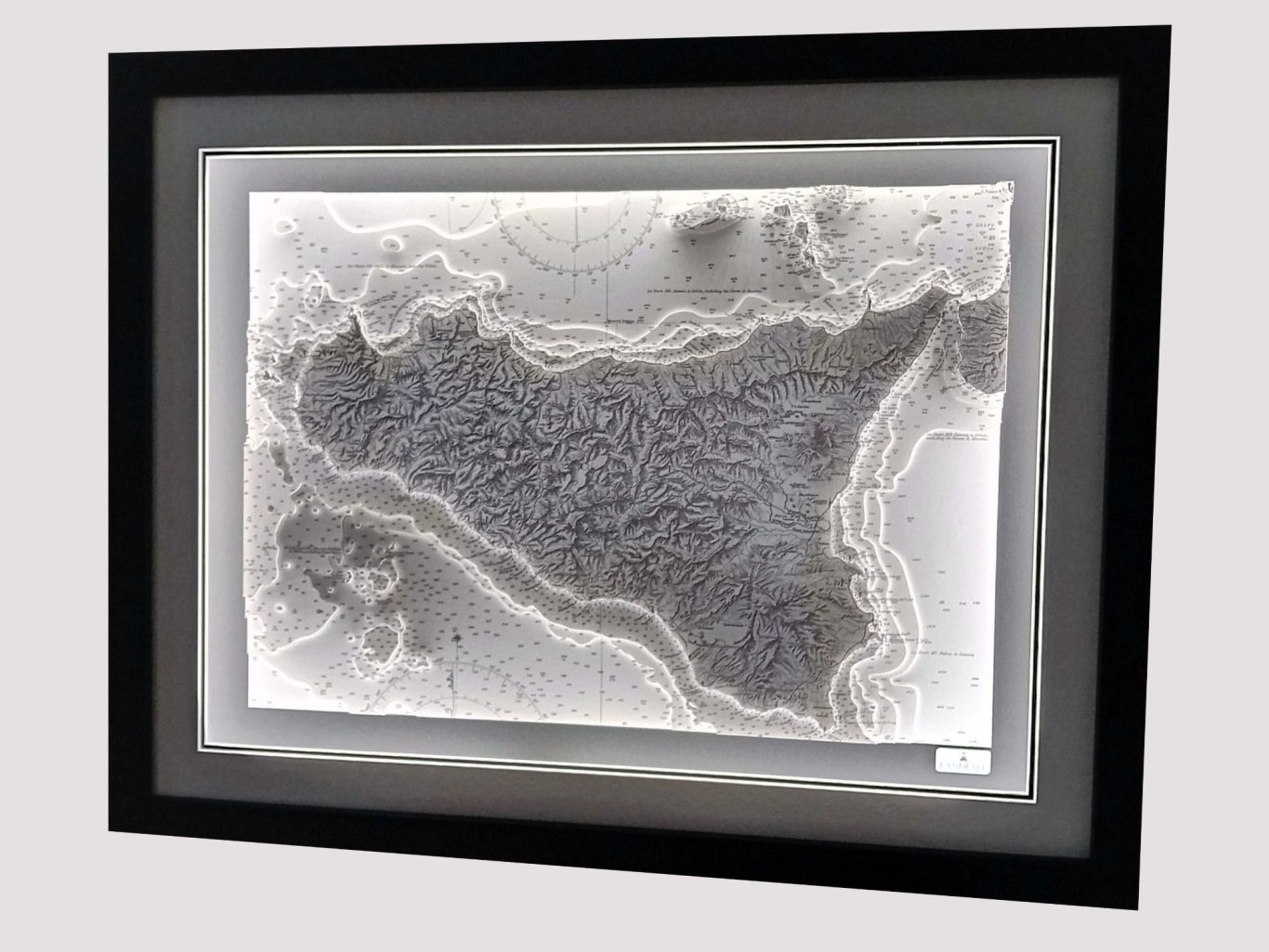 Vintage 3D Nautical Chart Sicily Vintage 3D Nautical Chart Sicily