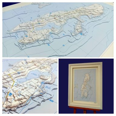 3D OS Map Topographic Model Pappa Westray