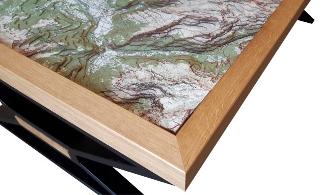 Oak 3D Map Table Morzine