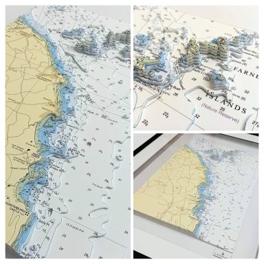 3D Admiralty Nautical Chart Farne Isles