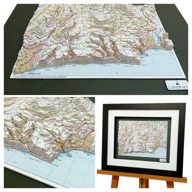 3D OS Map Topographic Model Seaton to Sidmouth