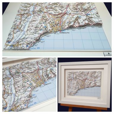 3D OS Map Topographic Model Sidmouth