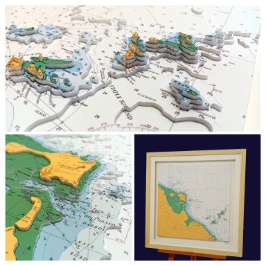 3D Admiralty Nautical Chart Lindesfarne