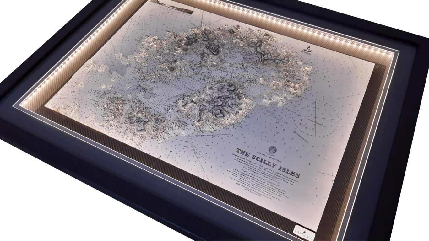 3D Nautical Chart Art Isles of Scilly